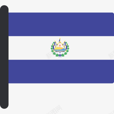 萨尔瓦多国际国旗5桅杆图标图标