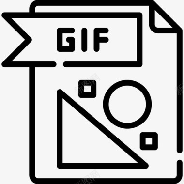 Gif文件文件夹3线性图标图标