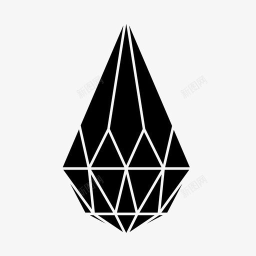 宝石钻石水滴图标svg_新图网 https://ixintu.com 宝石 水滴 钻石
