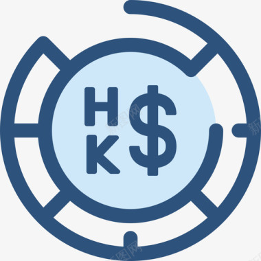 香港元货币元素2蓝色图标图标