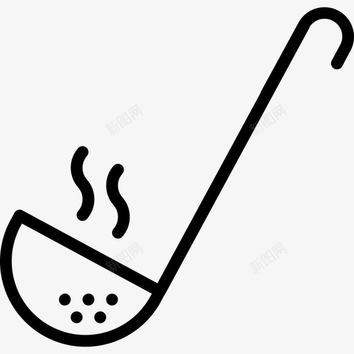 勺子厨房用具3线状图标svg_新图网 https://ixintu.com 勺子 厨房用具3 线状