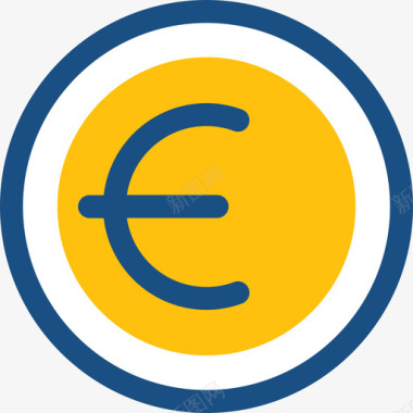 欧元金融和支付双色调图标图标