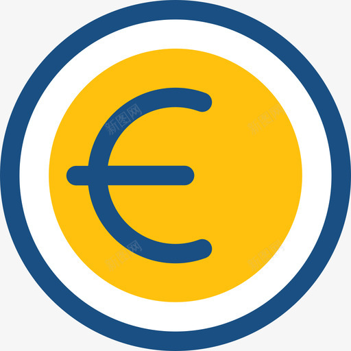 欧元金融和支付双色调图标svg_新图网 https://ixintu.com 双色调 欧元 金融和支付