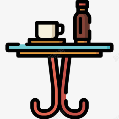 24号咖啡厅桌线性颜色图标图标