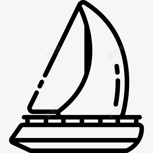 帆船海洋生物直线型图标svg_新图网 https://ixintu.com 帆船 海洋生物 直线型