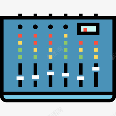 音量控制器小工具5线性颜色图标图标