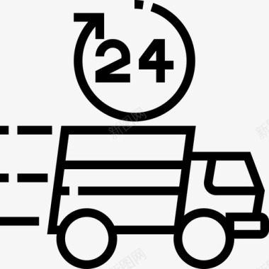 运输卡车装运和交付11直线图标图标