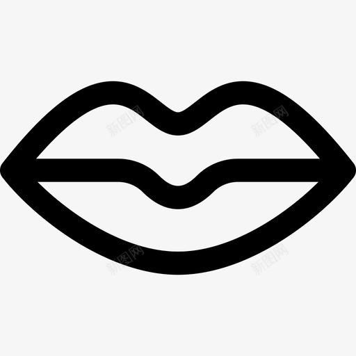 嘴唇美丽15直线型图标svg_新图网 https://ixintu.com 嘴唇 直线型 美丽15