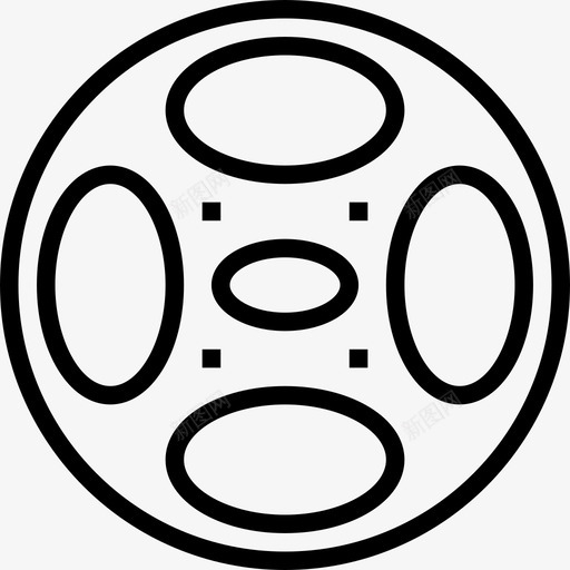 合金车轮汽车配件直线型图标svg_新图网 https://ixintu.com 合金车轮 汽车配件 直线型