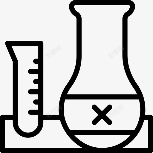 烧瓶科学17线性图标svg_新图网 https://ixintu.com 烧瓶 科学17 线性