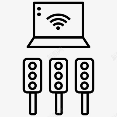 交通信号自动化物联网图标图标