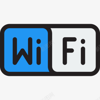Wifi通信和媒体7线性颜色图标图标