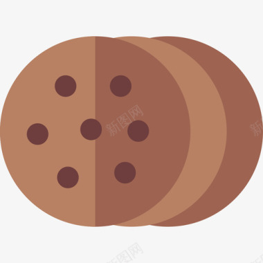 曲奇饼干面包房8扁平图标图标