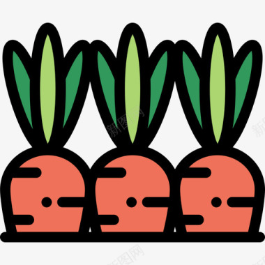 胡萝卜农业31原色图标图标
