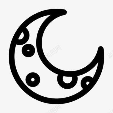 新月月亮太空图标图标
