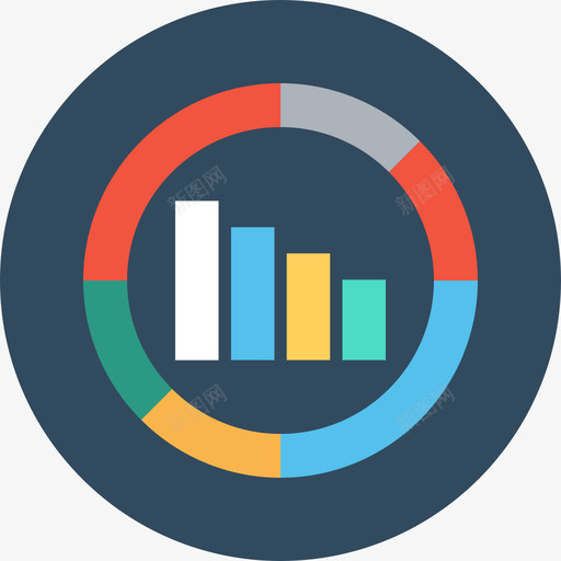 柱状图网页与开发8圆形图标svg_新图网 https://ixintu.com 圆形 柱状图 网页设计与开发8