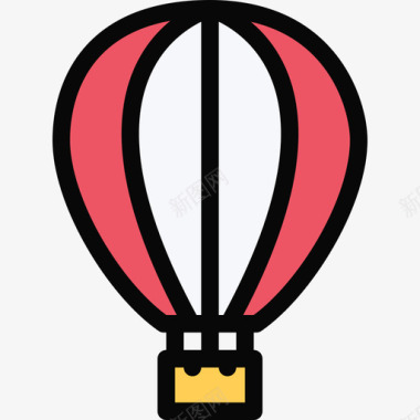 热气球运输7彩色图标图标