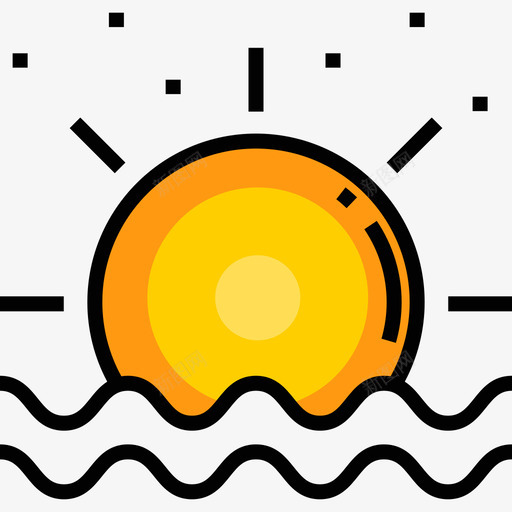 日落水手3线性颜色图标svg_新图网 https://ixintu.com 日落 水手3 线性颜色