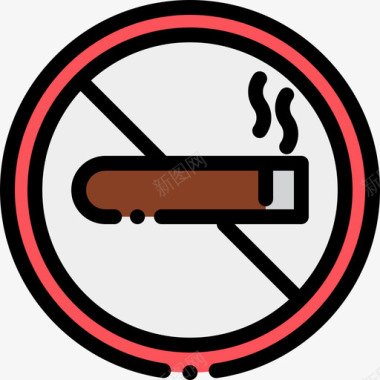 禁止吸烟博物馆10线性颜色图标图标