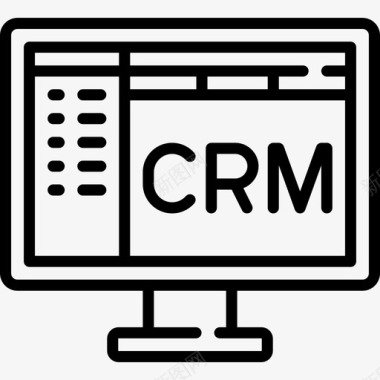 CRM团队合作8直线型图标图标