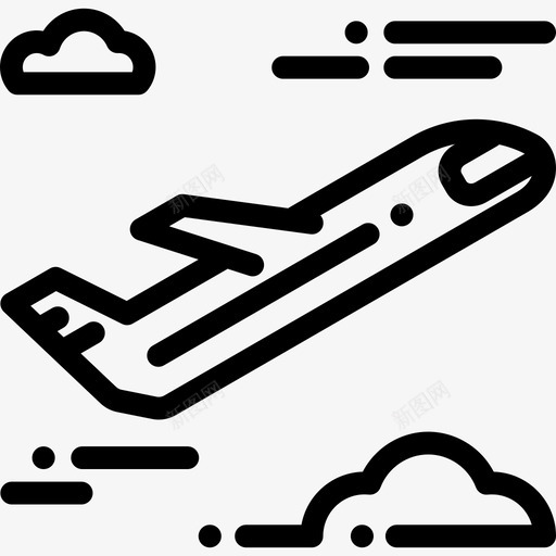 飞机城市元素8线性图标svg_新图网 https://ixintu.com 城市元素8 线性 飞机