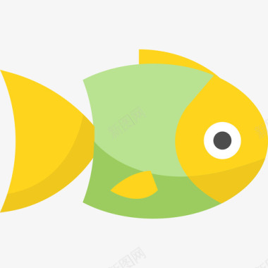 鱼海洋生物7扁平图标图标