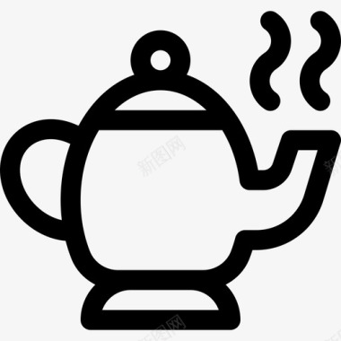 茶壶英国3直形图标图标