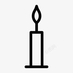 纪念物蜡烛火焰光图标高清图片