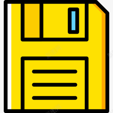 软盘tech4黄色图标图标