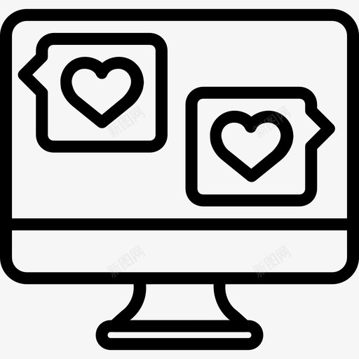 电脑浪漫生活方式8线性图标svg_新图网 https://ixintu.com 浪漫生活方式8 电脑 线性