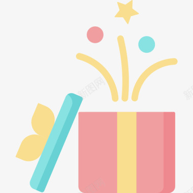 礼品盒生日扁平图标图标