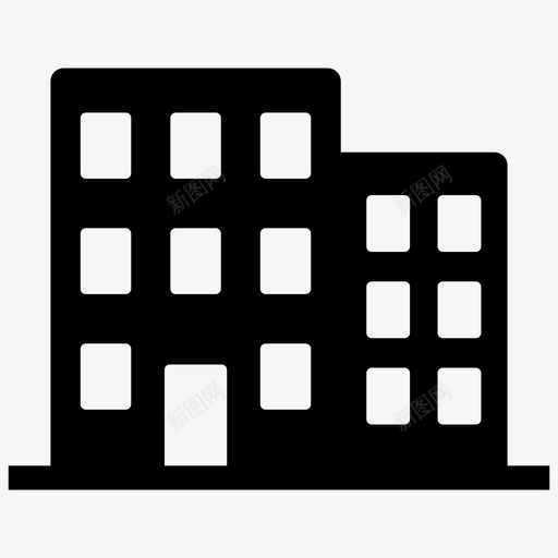 建筑公寓城市图标svg_新图网 https://ixintu.com 企业管理第3部分 公司 公寓 办公室 城市 建筑