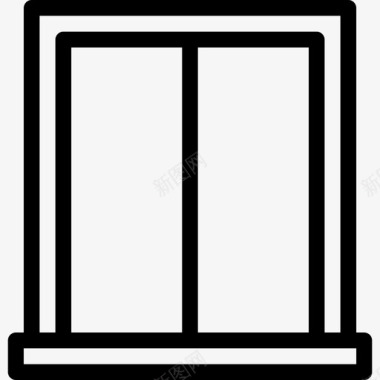 窗户家用电器和家具直线型图标图标