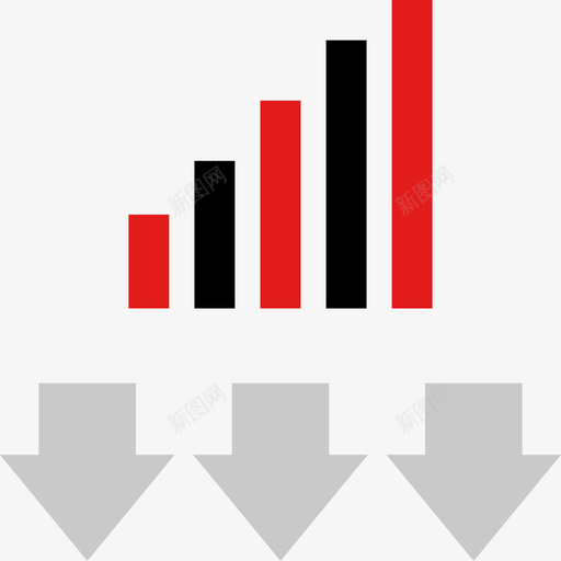 统计信息图形红色平坦图标svg_新图网 https://ixintu.com 信息图形红色 平坦 统计