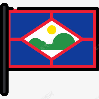 圣尤斯特修斯旗帜收藏2桅杆图标图标