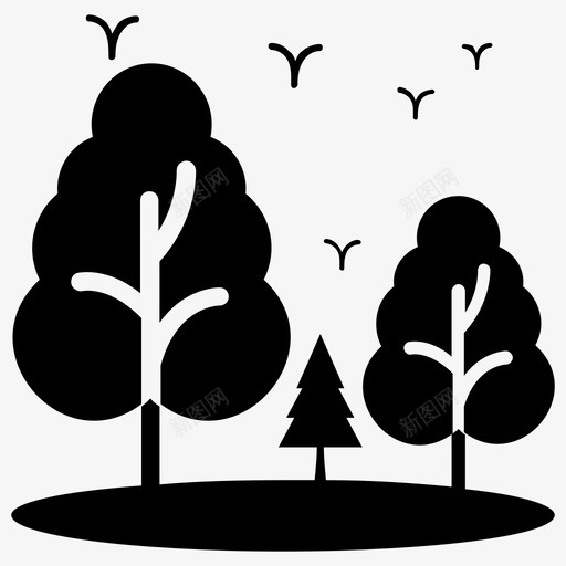 森林花园绿色植物图标svg_新图网 https://ixintu.com 树木 森林 狩猎和运动员字形图标 绿色植物 花园 草地