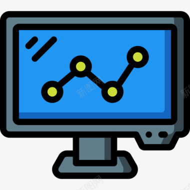 显示器办公设备2线颜色图标图标