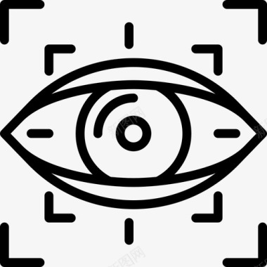 眼睛扫描虚拟现实9线性图标图标