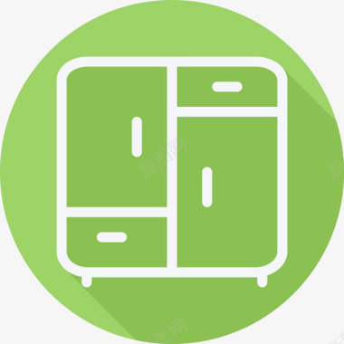 抽屉柜家用电器和家具2个圆形扁平图标图标