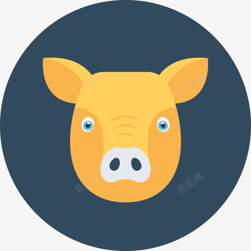 猪动物33圆形图标svg_新图网 https://ixintu.com 动物33 圆形 猪