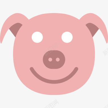 猪表情符号12扁平图标图标