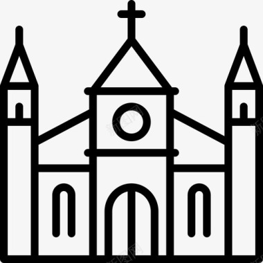 教堂第一次圣餐直系图标图标