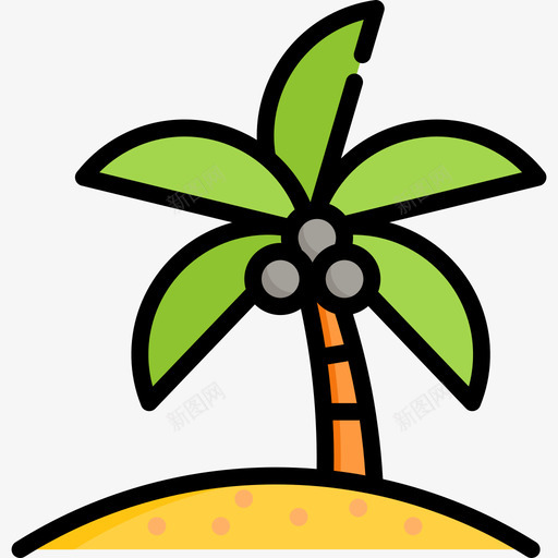 棕榈暑假5线形颜色图标svg_新图网 https://ixintu.com 暑假5 棕榈 线形颜色