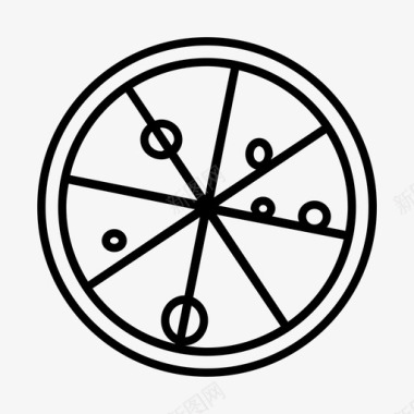 披萨饼圆形意大利香肠图标图标