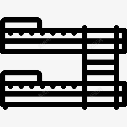 双层床家具23直线型图标svg_新图网 https://ixintu.com 双层床 家具23 直线型