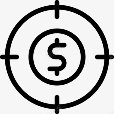 目标货币线性图标图标