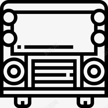 公共汽车车头直线图标图标