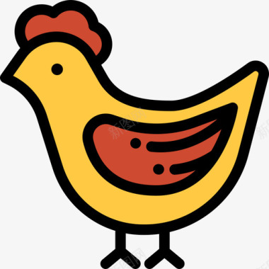 鸡肉农业31原色图标图标