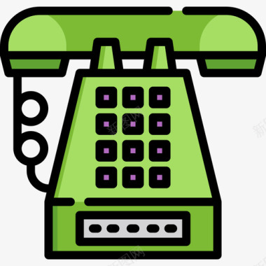 电话80年代6线颜色图标图标