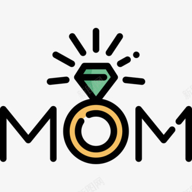 母亲节母亲节6线性颜色图标图标